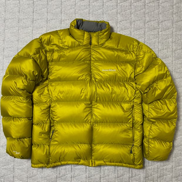 몽벨 라이트 알파인 다운 자켓 패딩 오일 옐로우 XL