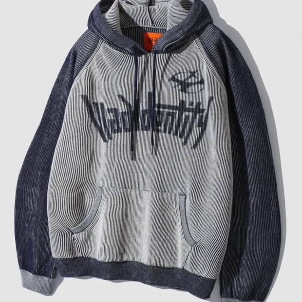 새상품 디미트리블랙 투톤 긴팔 니트 후드티셔츠 XL