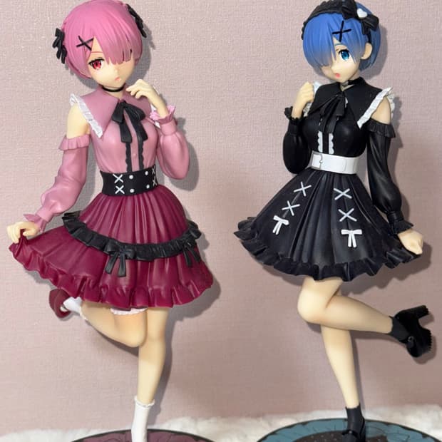 리제로 람 렘 소녀풍 피규어 일괄 지뢰계 양산형 미소녀