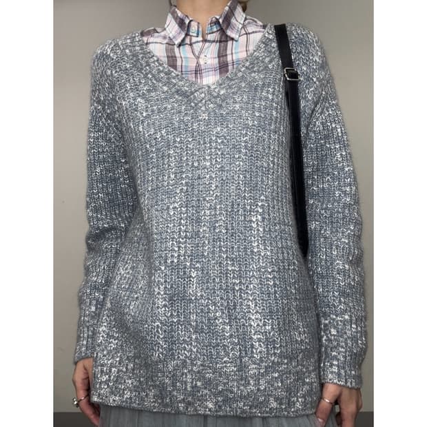 빈티지 그레이 울 니트 스웨터