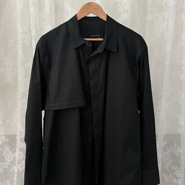 M) 메종미네드 더블 레이어 셔츠 블랙