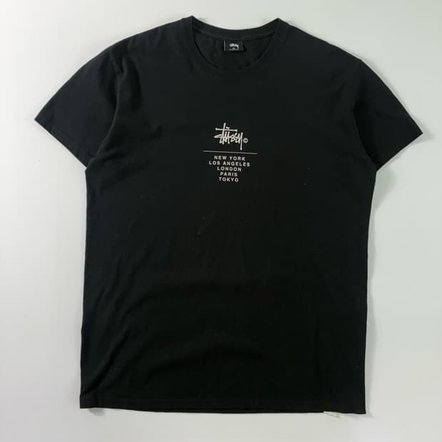 Stussy  스투시 월드투어 블랙 반팔 티셔츠