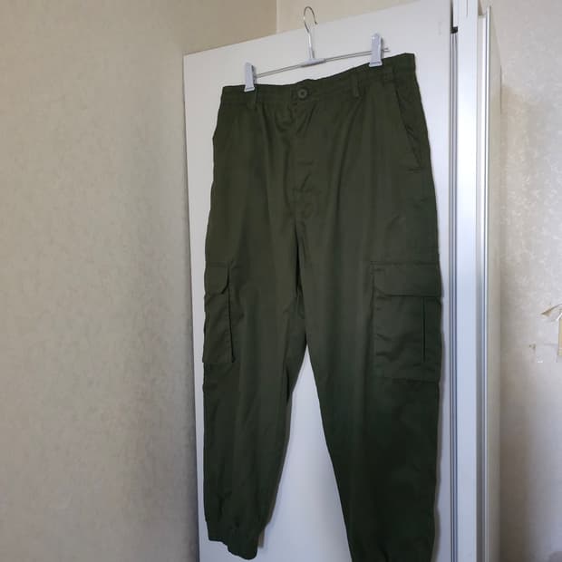 자라 카키색 카고 조거팬츠L
