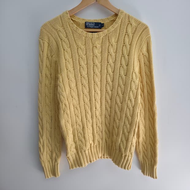 [L] 폴로 랄프로렌 옐로우 케이블 니트