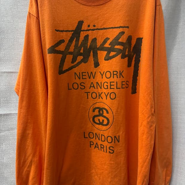 스투시 월드투어 로고 롱슬리브 긴팔티 L(XL)