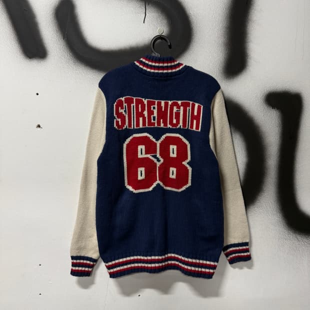 VTG 빈티지 Y2k 올드스쿨 아크릴 집업 니트