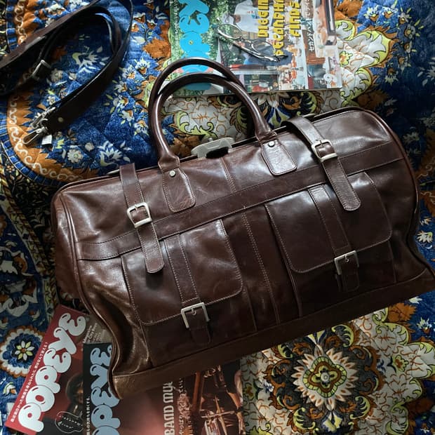 Turkey made 빈티지 브라운 리얼 레더 닥터백 브리프케이스 가방