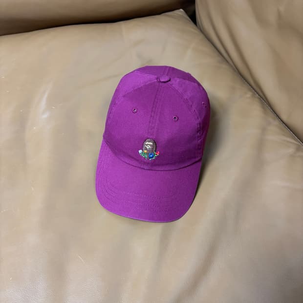 베이프 6패널 볼캡 모자 엠브로이드 플라워 에이프 헤드