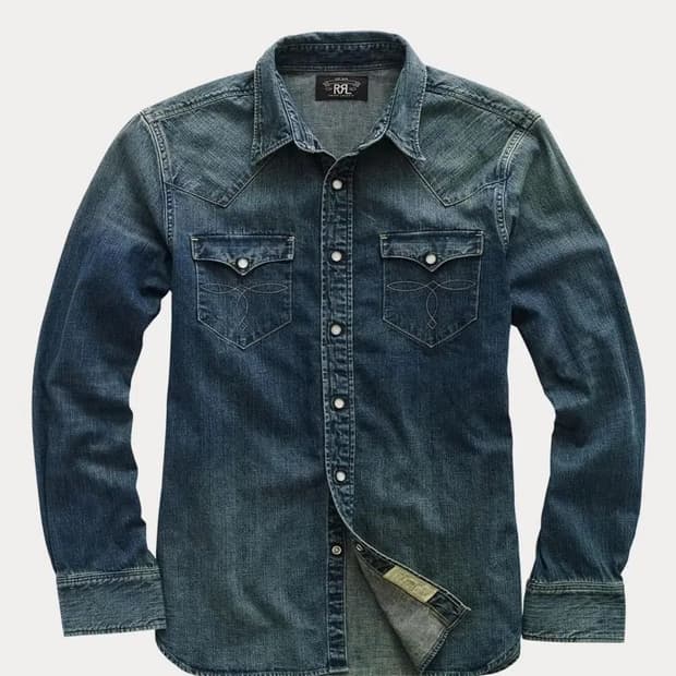 RRL 웨스턴 셔츠 다크워시(L) 팝니다