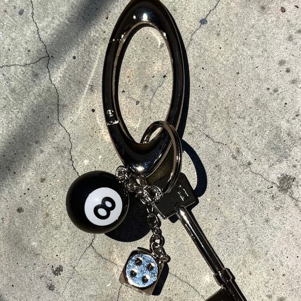 메탈 키링 실버 키홀더 8볼 주사위 키 오브제 키체인