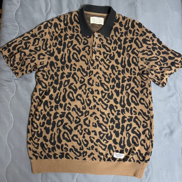 [M] 와코마리아 레오파드 폴로 니트