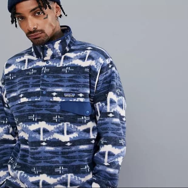 🇳🇮 [M] 파타고니아 신칠라 스냅티 세퍼드 니트 / 스톤 블루