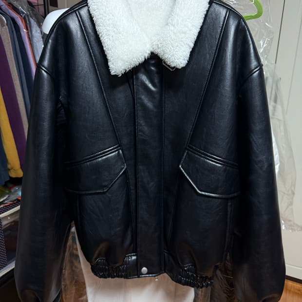 스페로네 - A-2 워싱 레더 무스탕 자켓 (블랙/M)