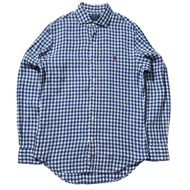 폴로 랄프로렌 린넨 깅엄 체크 셔츠