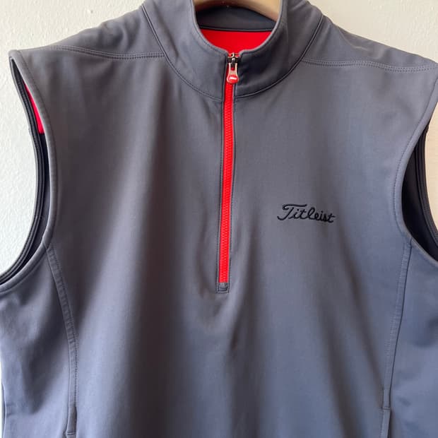 타이틀리스트 남성 차콜그레이 골프조끼 집업조끼