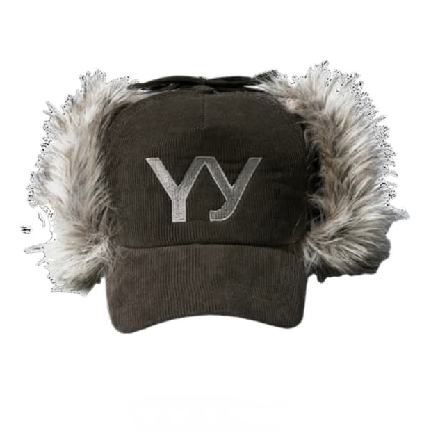 오픈 Yy 포우 퍼 코듀로이 이어플랩 캡 카키