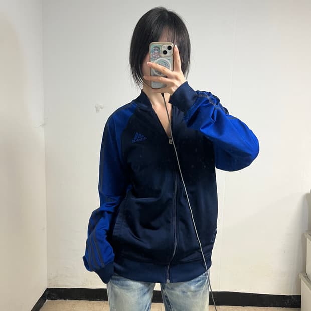 Adidas Blue & Navy Raglan Track Jacket