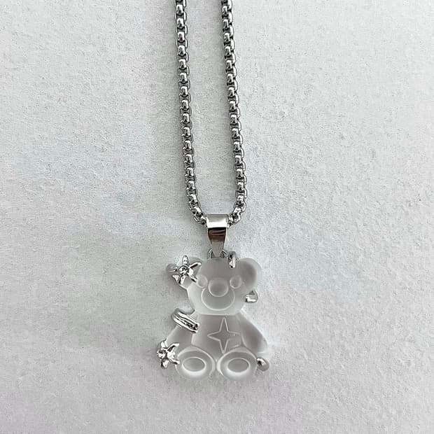 큐빅 베어 목걸이