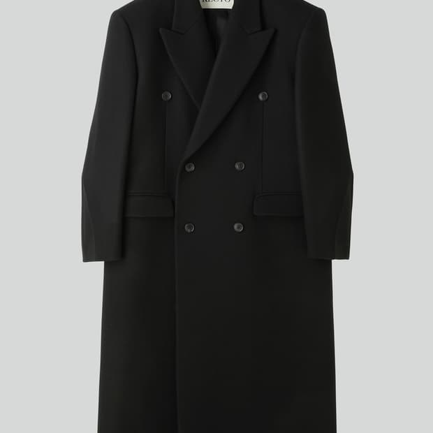 렉토 25FW 클래식 테일러드 더블 코트 블랙