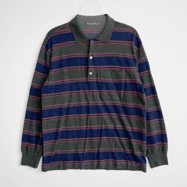 F2 YSL 입생로랑 포켓 스트라이프 니트 셔츠 103-105사이즈