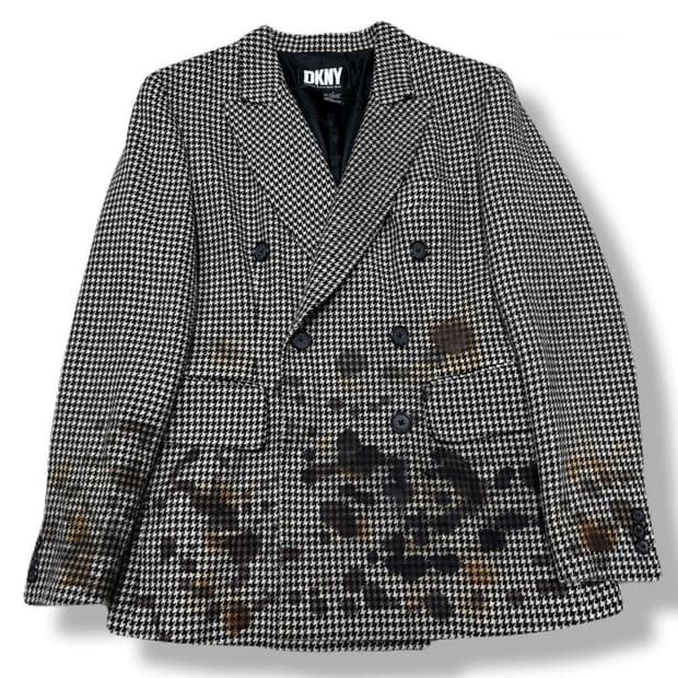 00s Donna Karan New York 울 코티드 자켓
