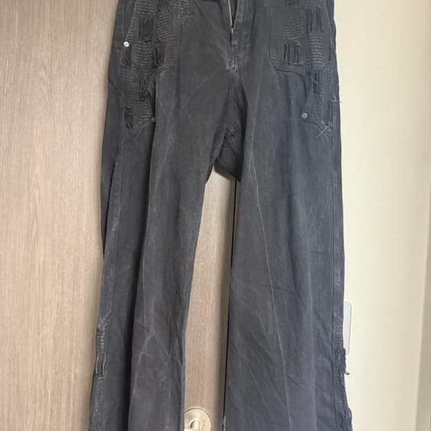 폴리테루 웨스턴 보로 팬츠 블랙 4사이즈