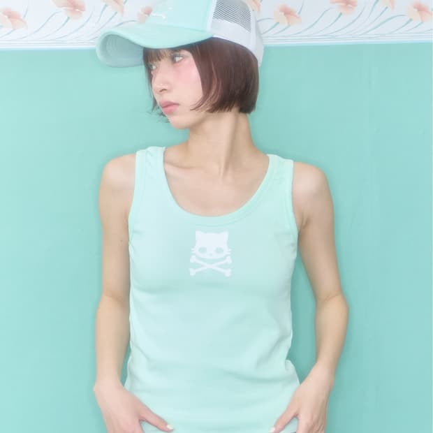 KIRI SKULL SLEEVELESS TOP (MINT)