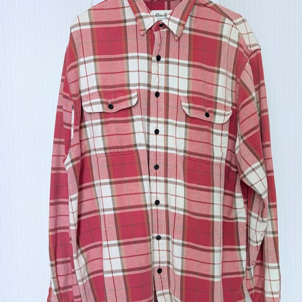 에디바우어 Eddie Bauer 90s 헤비코튼 체크 플란넬 셔츠 L/T