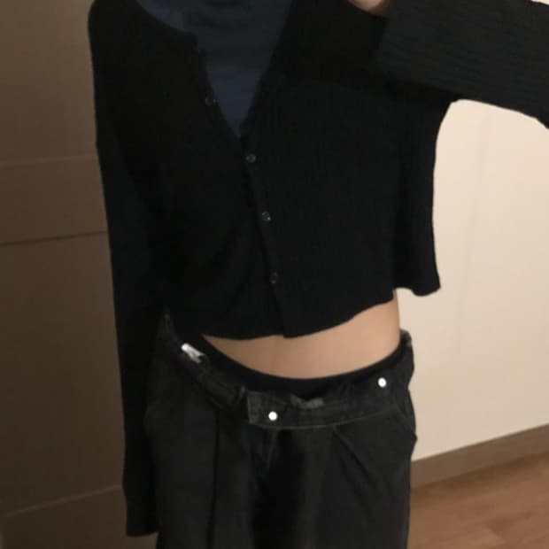 여름 가디건 블랙