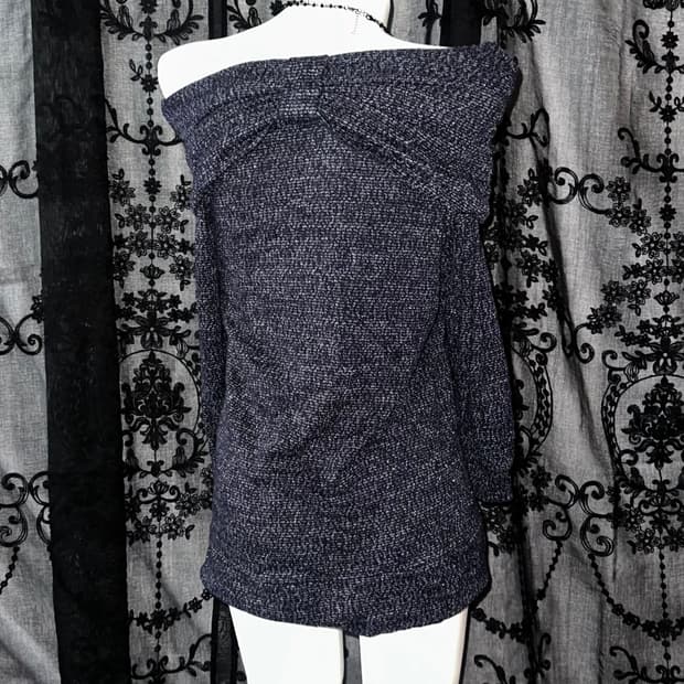 Navy lovely ribbon knitwear