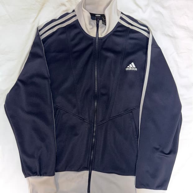 ( L ) 아디다스 트랙탑 져지 네이비/화이트 삼선