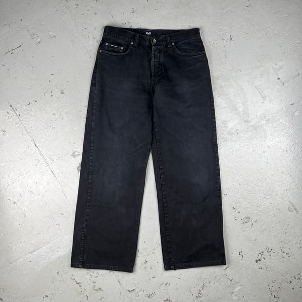 빈티지 돌체앤가바나 90s 유로 와이드 레그 진