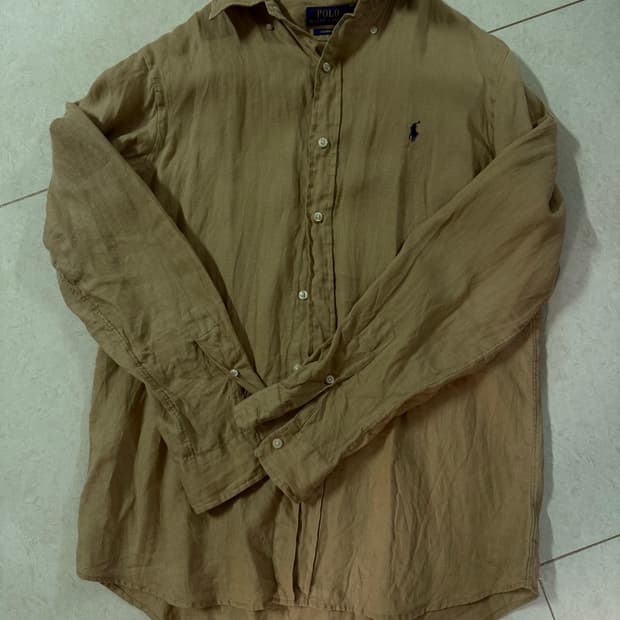 폴로 랄프로렌 린넨 셔츠 베이지 m