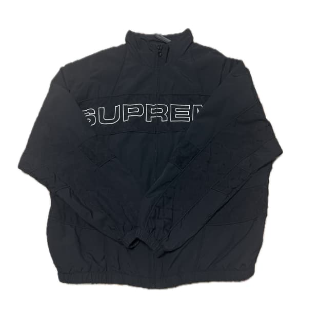 슈프림 자카드 패널 트랙 자켓 블랙 L