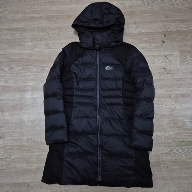 로우알파인 박스로고 여성 덕다운 후드 롱패딩 S(90)