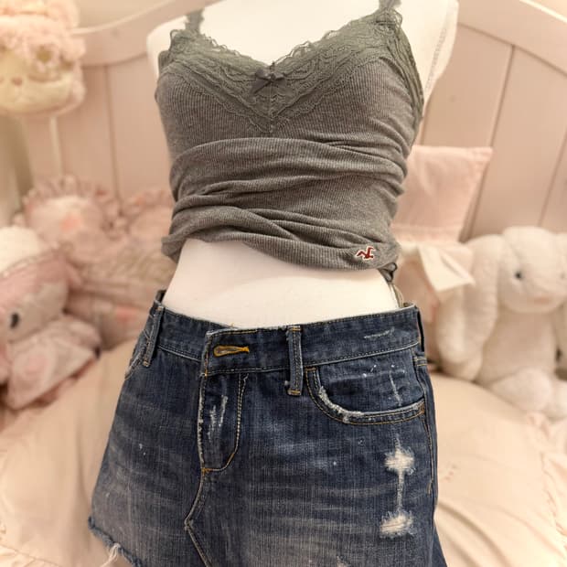 아베크롬비 A&F 청치마 y2k 사이즈4 데님스커트로우라이즈빈티지그런지