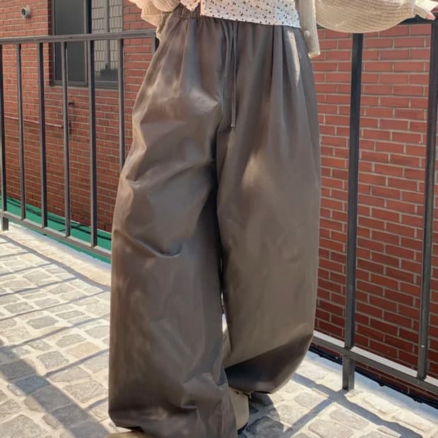 [시프트에잇] 울트라 쓰리 핀턱 코튼 와이드 팬츠 L