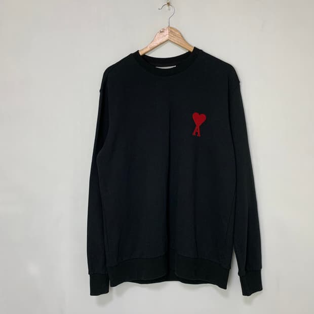 아미 Ami 빅로고 스탠다드 맨투맨 블랙 2XL 남녀공용
