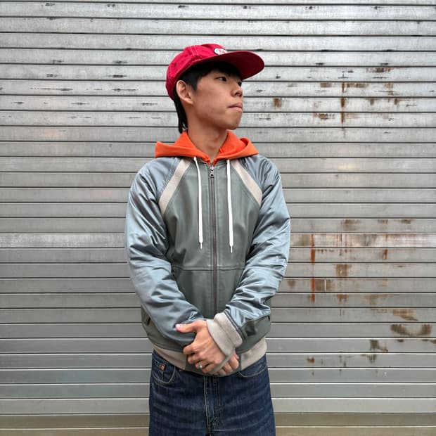 알마니 익스체인지 양가죽 나일론 콤보 투웨이 자켓