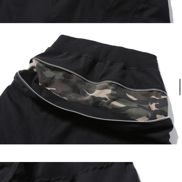 구함 로어링라드 >구버전< 지퍼 새깅 버뮤다 팬츠 블랙