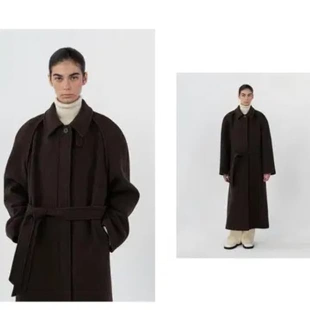 le17 le917 르셉템브르 래글런 코트 브라운