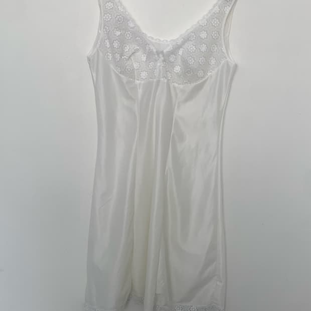 ▫️white mini slip dress