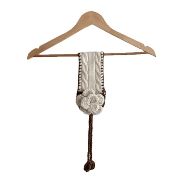 [빈티지] 모리걸 핸드메이드 니트 꽃 귀도리