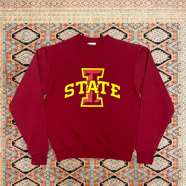 챔피온 USA 아이오와주 로고 레드 기모 맨투맨 남성S