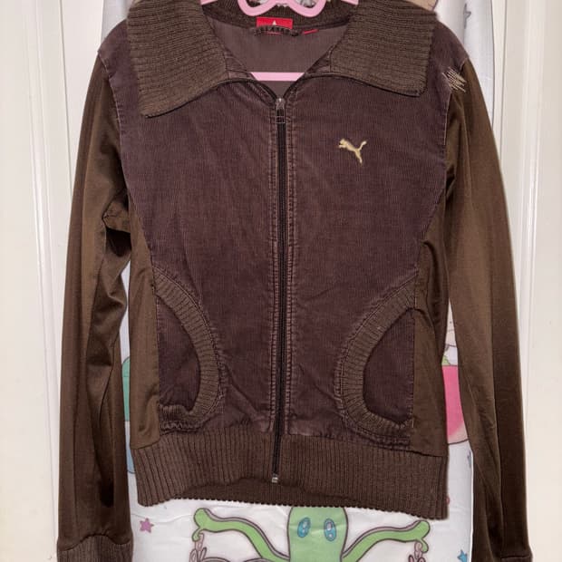 빈티지 퓨마 코듀로이 져지 집업