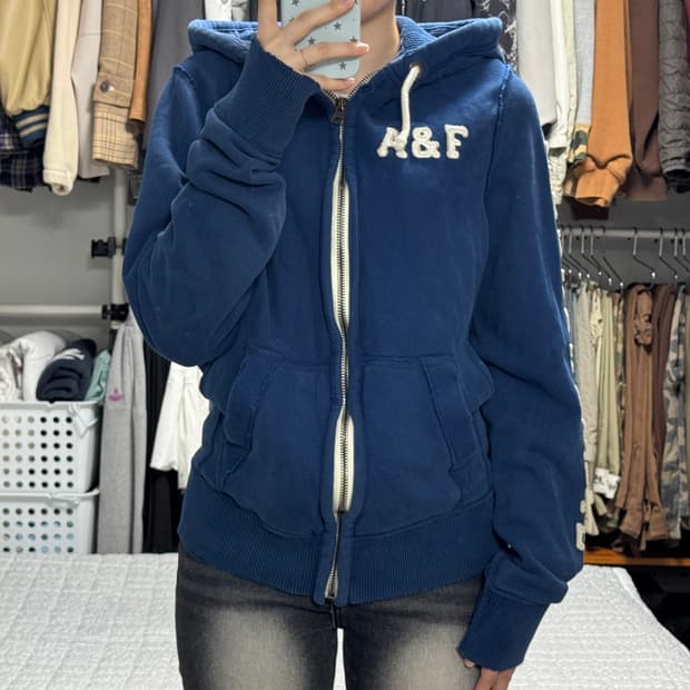 아베크롬비 헤비웨잇 블루 후드집업