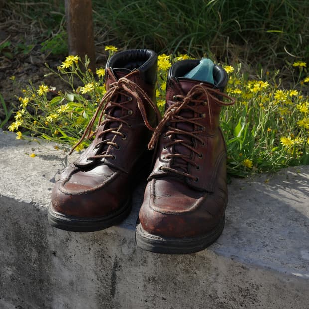 90s Red Wing 202 디스트레스드 목토 워크 부츠