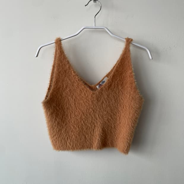 vintage camel fur bustier