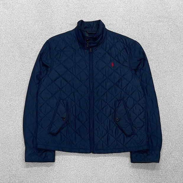 폴로 랄프로렌 포니 로고 퀄팅 바라쿠다 해링턴 자켓 네이비