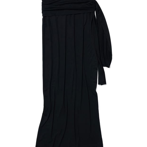 새상품) 파르티멘토 우먼 PWC 보우타이 웨이스트 저지 맥시 스커트